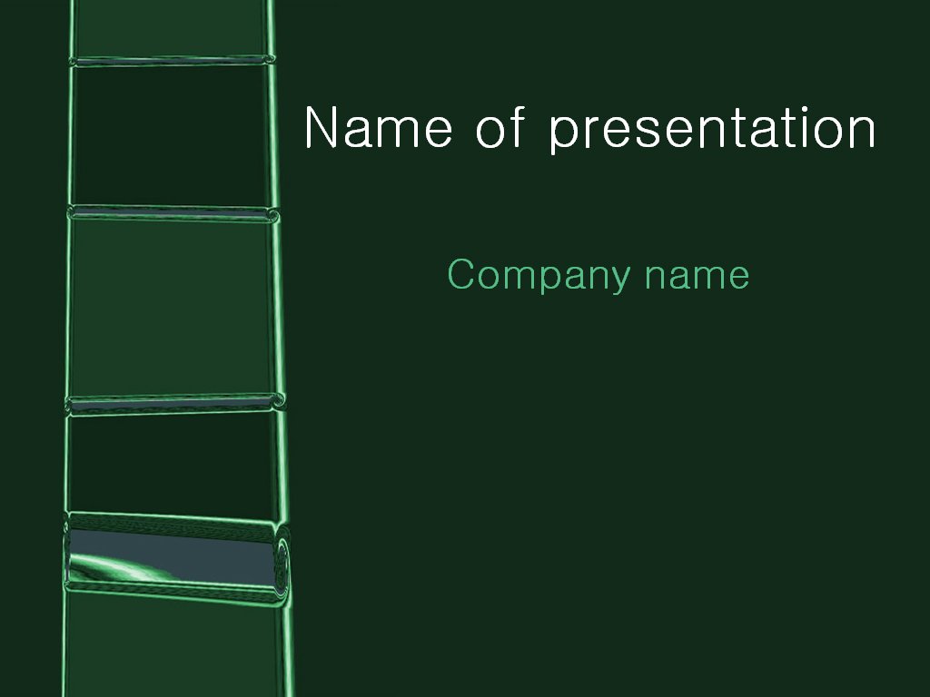 Free Green Ladder PowerPoint template presentation