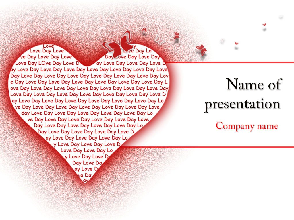 Free Love Heart powerpoint template presentation